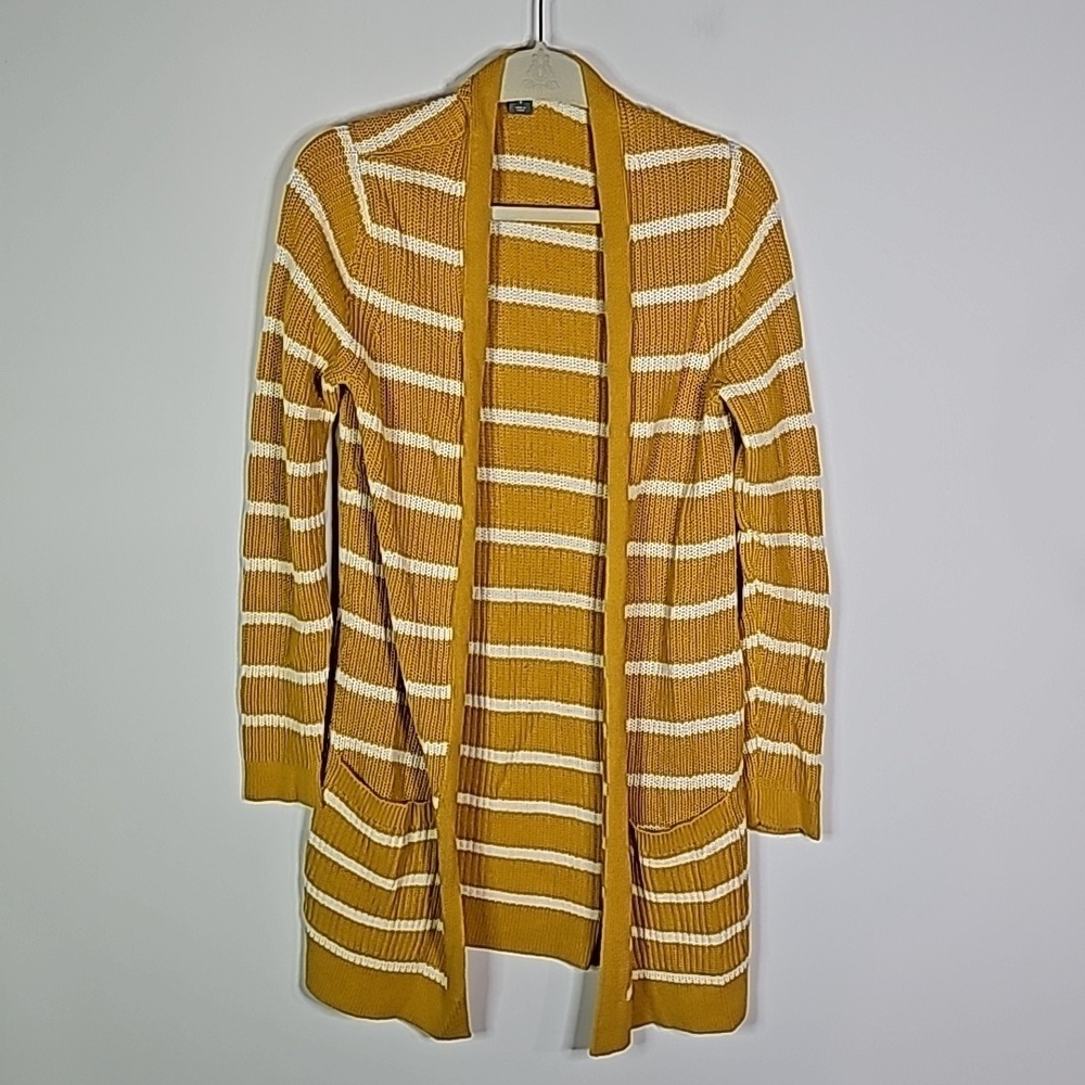 Old Navy yellow and white striped small layering cardigan